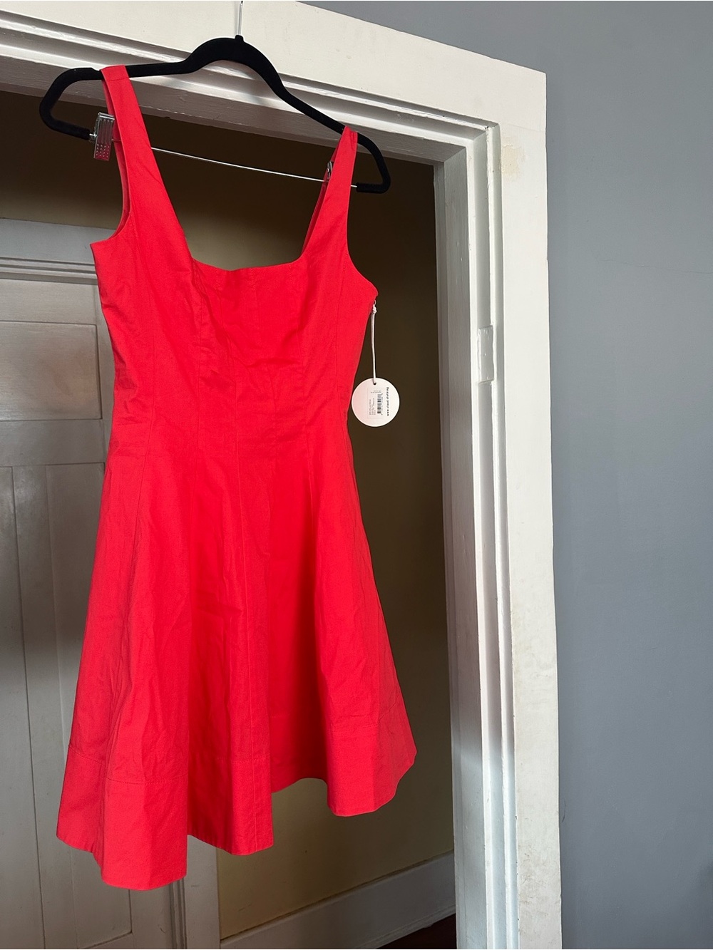 NWT Staud Mini Wells Dress in Hibiscus